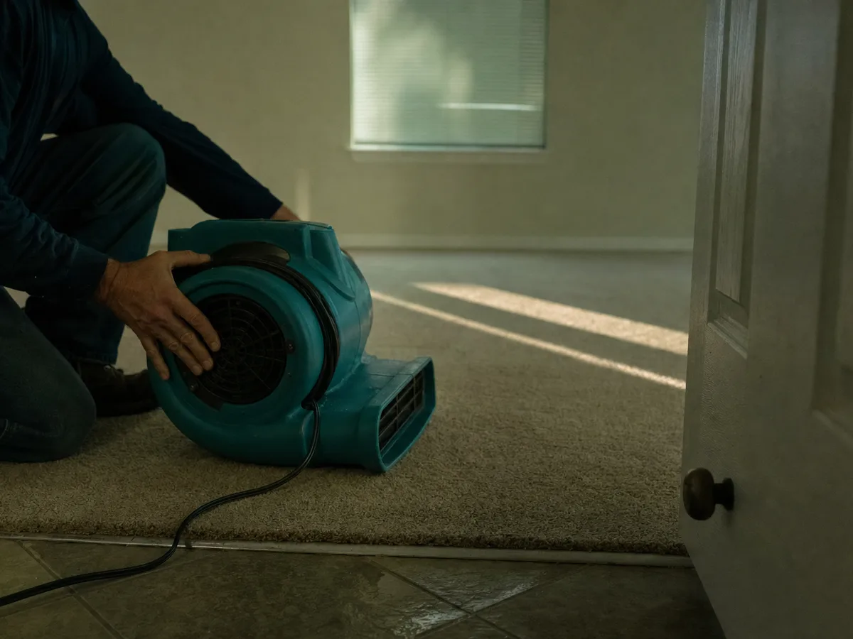 carpet cleaning technician on the job in Redondo Beach, CA